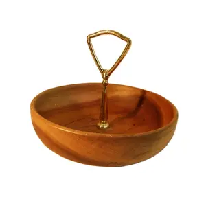 Admirable Design Top Quality Wooden Nut Bowl For Kitchen & Tabletop Customized Size & Round Shape Wooden Food Serving Bowl