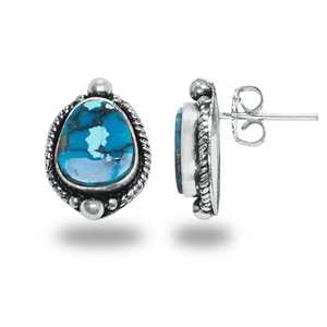 Hermosos Pendientes de Turquesa Natural, Hechos a Mano, Plata de Ley 925, para Compromiso o Boda, Venta al Por Mayor - Product Image 4