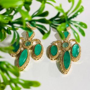 Luxury Green Emerald Look Geometric Statement Drop Earrings Gold Plated Rhinestone Fashion Jewelry for Women Bridal Wedding Part - Product Image 4