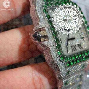 Reloj Mecánico de Lujo para Hombre Charm_Jewels con Diamantes, Caja de Acero Inoxidable, Esfera Verde Esmeralda de 40 mm, Analógico, Resistente al Agua 10 Bar - Product Image 4