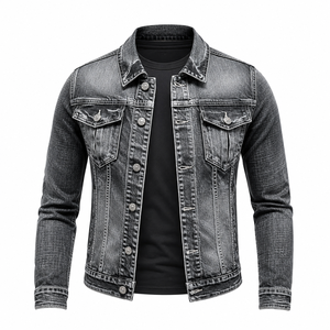 Chaqueta de Mezclilla Desgastada para Hombre, Mezclilla de Algodón Rígido, Marca Privada, Suministro al por Mayor para Tiendas de Ropa Vintage - Product Image 1