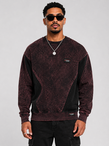 Sweat-shirt homme délavé à l'acide, style vintage, doux, respirant, coupe décontractée, streetwear moderne, le plus vendu - Product Image 1