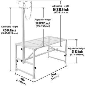 Supporto Regolabile per Suini 47x23 Pollici in Metallo, Altezza da 21 a 33 Pollici, Usato e Nuovo - Product Image 5