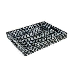 Plateau de service de luxe en nacre, fait main, incrusté de coquillages, plateau décoratif pour la maison, l'hôtel, le restaurant, pour le service et les cadeaux - Product Image 1