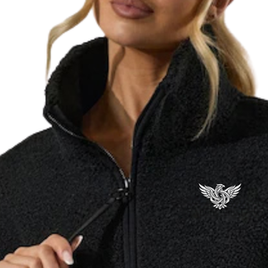 Veste décontractée d'hiver pour femme, personnalisée, surdimensionnée, en polaire Sherpa tricotée, épaisse, écologique, respirante, à séchage rapide, avec logo frontal - Product Image 3