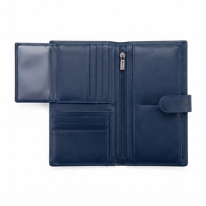 Porte-cartes en cuir véritable pour homme avec blocage RFID, portefeuille minimaliste géométrique avec pince à billets, logo personnalisé, vente en gros OEM - Product Image 6