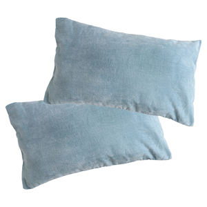 ชุดปลอกหมอนผ้าฝ้าย100% ทำจากญี่ปุ่นขนาด42ซม. * 68ซม. ผ้าถักเป็นรูปคลื่นสีฟ้าธรรมชาติพร้อมตัวอย่างฟรี ZZZ007ยี่ห้อตามสั่ง - Product Image 1