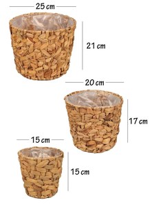 Pots de rangement au sol en jacinthe d'eau de style rétro, sculptés à la main, avec poignées, tressés à la main, écologiques, fabriqués au Vietnam - Product Image 6