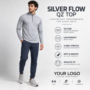 Haut de sport respirant pour homme à col montant zippé, 100 % coton, avec poche, idéal pour l'entraînement hivernal, personnalisable avec logo - Product Image 6
