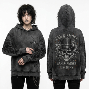 Sweat à capuche zippé vert menthe 400 GSM pour femme, motif Cyber Aqua Flow Fish Bowl Skull, manches bouffantes, imprimé futuriste Y2K, streetwear - Product Image 4
