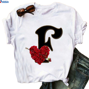 Women's English <b>Alphabet</b> <b>Print</b> T Shirt New Summer Couples Lovers Breathable Letter & Lovely Sweet Style Plus Size Women Top - Product Image 6