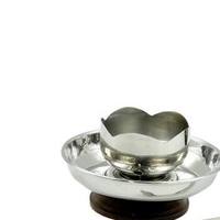 En gros, Brûleur à Bakhoor portable en métal argenté avec poignée en bois, Ensemble de porte-encens Oud Mabkhara arabe en gros avec pinces