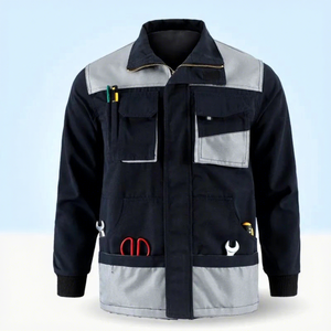 Conjunto de Uniforme de Trabajo Unisex de Microfibra Impermeable y Resistente a la Abrasión, Chaqueta y Pantalones de Trabajo con Bolsillos para Herramientas para Uso en Construcción - Product Image 5