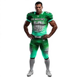 Ensemble uniforme de football américain personnalisé de haute qualité noir et or nid d'abeille, maillot et pantalon, numéro 10, B.B Industries, vêtements de sport d'équipe - Product Image 2