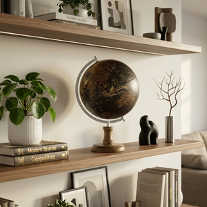 Escritorio Ejecutivo Moderno con Globo Terráqueo y Mapa Detallado |   Globo Terráqueo Educativo para Decoración de Oficina, Mesa de Estudio y Hogar - Product Image 2