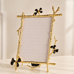 Luxury Gold Metal <b>Twig</b> Photo Frame Handcrafted Botanical Picture Frame for Tabletop Home <b>Decor</b> and Wedding Gifts - Product Image 1