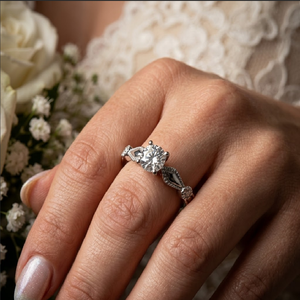 Fine Jewellery Design Top Quality 18k White Gold Real Diamond Hand Made Fashion <b>Couple</b> Semi Mount Engagement <b>Rings</b> for Women - Product Image 2