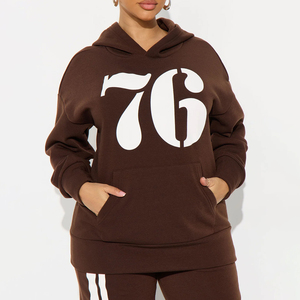 High Quality Custom Breathable Heavyweight <b>White</b> 500 Gsm Cotton Fleece Puff Printing Pullover Women's <b>Hoodie</b> - Product Image 5