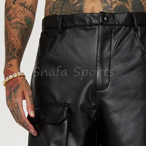 กางเกงขาสั้นหนังผู้ชายสไตล์ลำลองและออกกำลังกายแบบใหม่ปี 2026 แห้งเร็ว ลายเรียบ ราคาถูก - Product Image 6