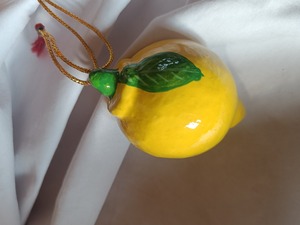Décoration de Noël suspendue en verre pour arbre de Noël, motifs fruits (fraise, ananas, orange), ronde, taille personnalisable - Product Image 3