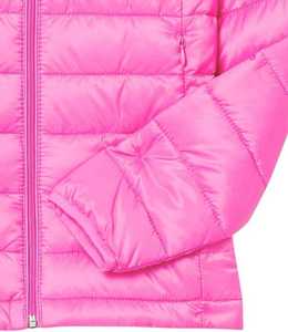 Veste matelassée rose avec col montant, fermeture éclair, coupe-vent, vêtement d'hiver unisexe, style décontracté, coupe régulière - Product Image 4