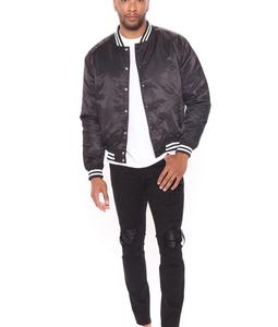 GINWEN Customized Logo <b>Light</b> Sports Satin BomBer Jacket Baseball Letterman Jacket Green Silk <b>Shell</b> Varsity Jacket Satin Man - Product Image 5