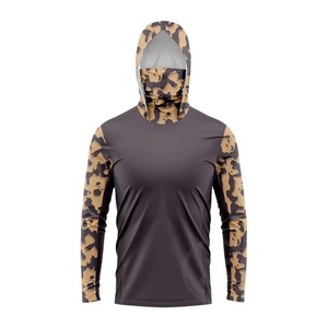 Hoodie de pêche unisexe personnalisé imprimé, haute qualité, protection UV 50+, respirant, manches longues, imperméable, avec cache-cou intégré - Product Image 5