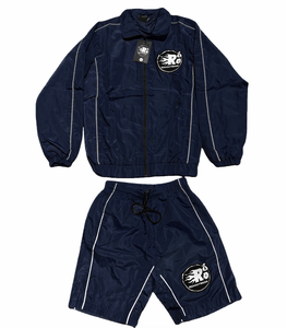 Custom Plus Size Two Piece Hooded Windbreaker Set Winter Streetwear Tracksuit <b>Short</b> Zip <b>Jacket</b> Nylon Cotton - Product Image 1