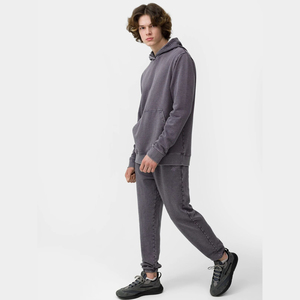 Ensemble de survêtement streetwear à capuche pour homme, 100% coton, léger, respirant, de haute qualité, unisexe, hiver, uni - Product Image 1