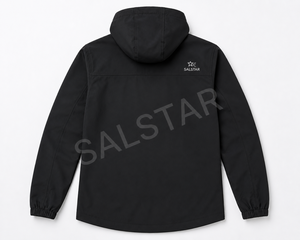 Veste Softshell noire imperméable pour homme avec capuche, logo personnalisé, coupe-vent, vêtements de travail d'extérieur, veste d'hiver - Product Image 3