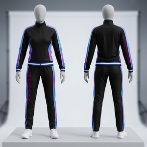 Survêtement de cheerleading personnalisé pour filles, veste et pantalon à fermeture éclair intégrale, tenue d'échauffement pour club, école, entraînement, athlétisme - Product Image 1