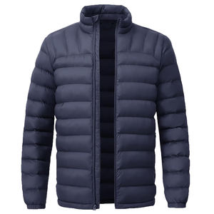 Chaqueta Acolchada Ligera de Lona para Hombre, Abrigo Cálido de Invierno con Forro Acolchado, Resistente al Agua, Cierre Completo, Cuello Alto - Product Image 1