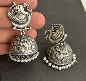 Pendientes de plata oxidada alemana étnica Rajasthani - Product Image 5