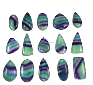 Cabochon en Fluorite Naturelle Taillée à Dos Plat 20-35mm pour la Fabrication de Bijoux, Bagues, Bracelets et Décoration Intérieure - Product Image 1