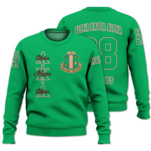 Sudadera Alpha Aka Alpha Green con Cuello Redondo, Unisex, Corte Regular, Diseño con Letras Griegas, Impresión en Serigrafía - Product Image 1