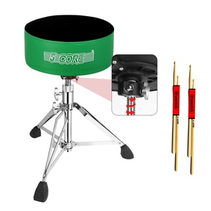 5 Core Drum Throne 5" <b>Padded</b> Guitar Stool Adjustable Heavy Duty Music <b>Chair</b> Seat w Luxury Velvet Top - Product Image 1