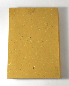Carnet à couverture rigide en papier de coton fait main, style vintage, avec mica chatoyant de couleur moutarde et effet marbré, pour la religion chrétienne - Product Image 4
