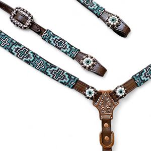 Ensemble de sangles de poitrine en cuir de vache argentin d'origine occidentale de haute qualité ODM Headstall de cheval Fabricant en vrac OEM - Product Image 2