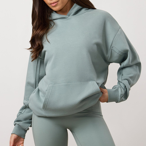 Survêtement décontracté pour femme, style streetwear, sweat-shirt à capuche oversize uni pour femme, collection automne - Product Image 1
