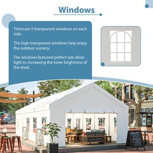 16x32FT Heavy Duty Outdoor <b>Canopy</b> Gazebo Wedding & Party <b>Tent</b> with 3 Storage Bags & Removable Sidewalls - Product Image 5