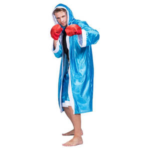 Disfraz de Boxeador para Hombre Adulto, Conjunto de Bata y Pantalones Cortos Azules de Campeón de Boxeo para Fiestas y Eventos Temáticos - Product Image 1