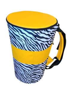 Leather <b>Cooler</b> Bag with Embossed Zebra Print Plain Dyed 80g Fabric Weight and Yellow Accents <b>Backpack</b> Style - Product Image 1