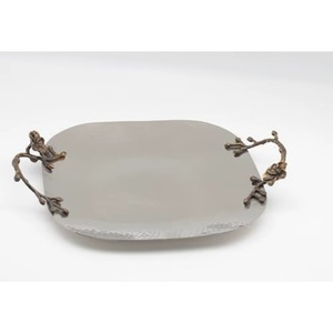 High End Quality Oval Gold Plated Decorative <b>Tray</b> Abstract Pattern Glam Style Mirror Surface Single-Piece Package - Product Image 4
