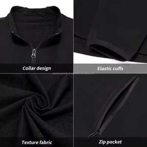 Conjunto de gimnasio de dos piezas de nailon negro para hombre, chaqueta con cremallera completa, pantalones de chándal, ropa de entrenamiento para correr, compre chándales para hombre para ropa deportiva - Product Image 5