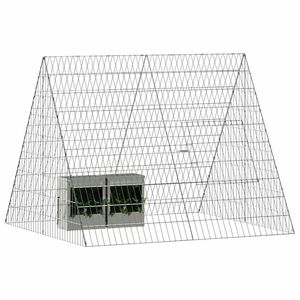 Jaula para Conejos de Acero Galvanizado 215 x 100 x 85 cm, Color Plateado Elegante para Mascotas - Product Image 3