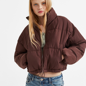 New women Quilted Puffer <b>Jacket</b> Causal Fashion Design Solid Color Drop Shoulder Zipper Closure <b>Short</b> Length Women Puffer <b>Jacket</b> - Product Image 1
