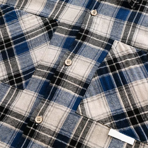 Camisas de Franela a Cuadros de Manga Larga Unisex de Algodón Teñido Personalizado con Ajuste Holgado y Efecto Desgastado, Transpirables y Suaves al Tacto, Estilo Urbano del Fabricante - Product Image 5