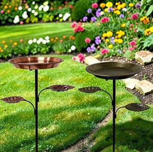 อ่างน้ำนกโลหะแบบคลาสสิกสำหรับสวนหลังบ้าน ลานบ้าน ดีไซน์หรูหรา ฐานแข็งแรง ดึงดูดนก มาพร้อมอ่างเก็บน้ำ - Product Image 3