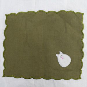 Modern <b>Square</b> Scallop <b>Edge</b> Embroidered 100% European Flax Linen Napkins Set Reusable Eco-Friendly Wedding Table Decor Customized - Product Image 1