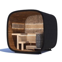 Sauna extérieur en bois massif canadien pur Hachill, modèle Hot Rock, pour 3-4 personnes, sauna sec en bois, grand design de sauna